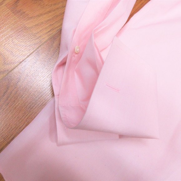 BROOKS BROTHERS CLASSIC FIT FRENCH CUFF 100% COTTON SHIRT PALE PINK Sz LARGE, L - Picture 2 of 4